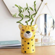 Load image into Gallery viewer, Ceramic Leopard Head Vase