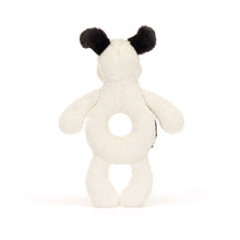 Load image into Gallery viewer, Jellycat Bashful Black & Cream Puppy Ring Rattle