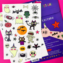 Load image into Gallery viewer, Children's Halloween Glow In The Dark Temporary Tattoos