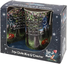 Load image into Gallery viewer, Fox Under The Moon Mug & Coaster Set - How Long Does Love Last