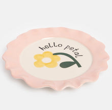 Load image into Gallery viewer, Yellow Flower Hello Petal Ceramic Plate