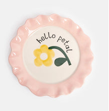 Load image into Gallery viewer, Yellow Flower Hello Petal Ceramic Plate