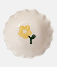 Load image into Gallery viewer, Pink Stripe Flower Scalloped Cereal Bowl