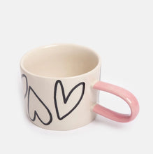 Load image into Gallery viewer, Mono Outline Hearts Ceramic Mug