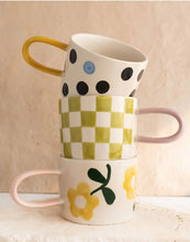 Load image into Gallery viewer, Blue Accent Dotty Ceramic Mug