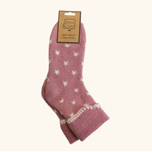 Load image into Gallery viewer, Pink Cuff Star Cosy Socks