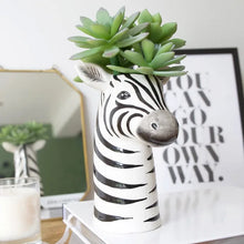 Load image into Gallery viewer, Ceramic Zebra Head Vase