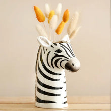 Load image into Gallery viewer, Ceramic Zebra Head Vase