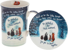 Load image into Gallery viewer, Fox Under The Moon Mug &amp; Coaster Set - Be Grateful

