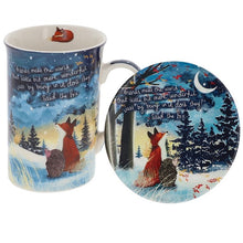Load image into Gallery viewer, Fox Under The Moon Mug &amp; Coaster Set - Friends Make The World
