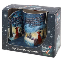 Load image into Gallery viewer, Fox Under The Moon Mug &amp; Coaster Set - Friends Make The World
