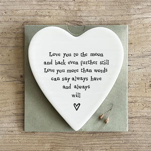 93 Porcelain Coaster - Love You To The Moon