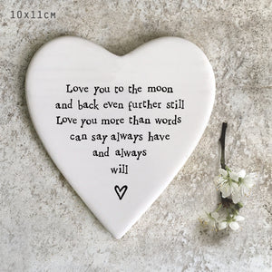 93 Porcelain Coaster - Love You To The Moon