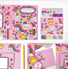 Load image into Gallery viewer, Rachel Ellen Letter Writing Set - Unicorns, Rainbows &amp; Bees/Just Be Yourself
