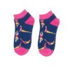 Load image into Gallery viewer, Miss Sparrow Yoga Poses Trainer Socks Navy
