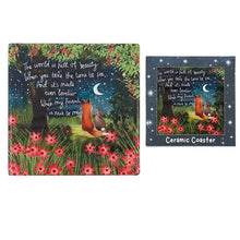 Load image into Gallery viewer, Fox Under The Moon Ceramic Coaster In Gift Box
