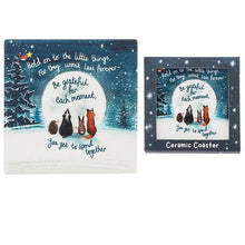 Load image into Gallery viewer, Fox Under The Moon Ceramic Coaster In Gift Box
