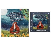 Load image into Gallery viewer, Fox Under The Moon Ceramic Coaster In Gift Box
