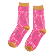 Load image into Gallery viewer, Miss Sparrow Wild Flowers Socks Hot Pink
