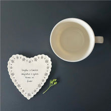 Load image into Gallery viewer, 242 Scallop Heart Porcelain Coaster - Laughter is timeless

