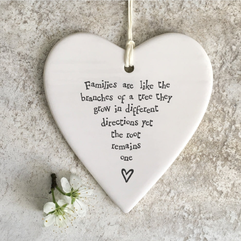 4203 Porcelain Round Heart - Families Are Like