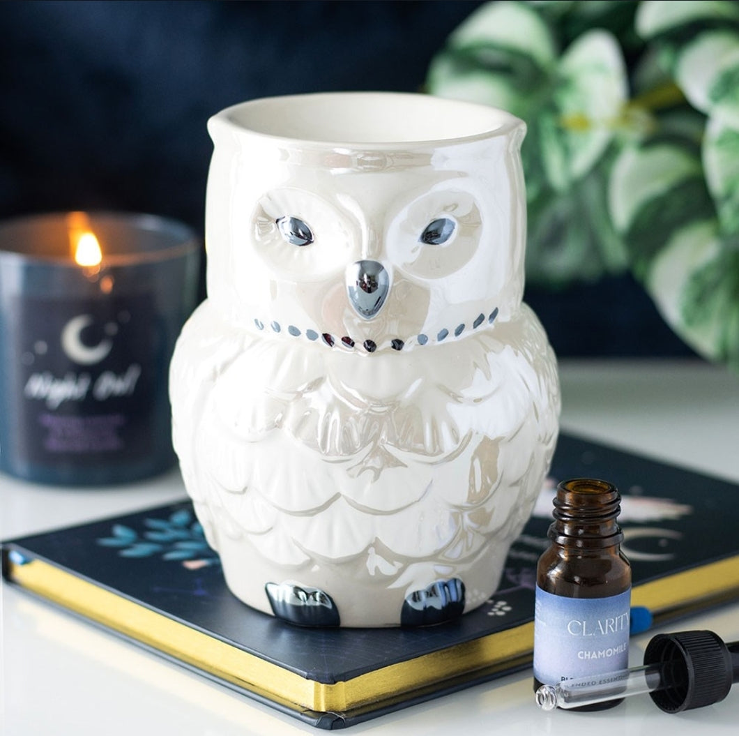 Owl Shaped Iridescent Oil Burner and Wax Warmer