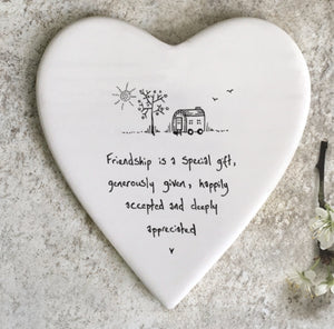 147 Friendship Is A Special Gift Porcelain Heart Coaster