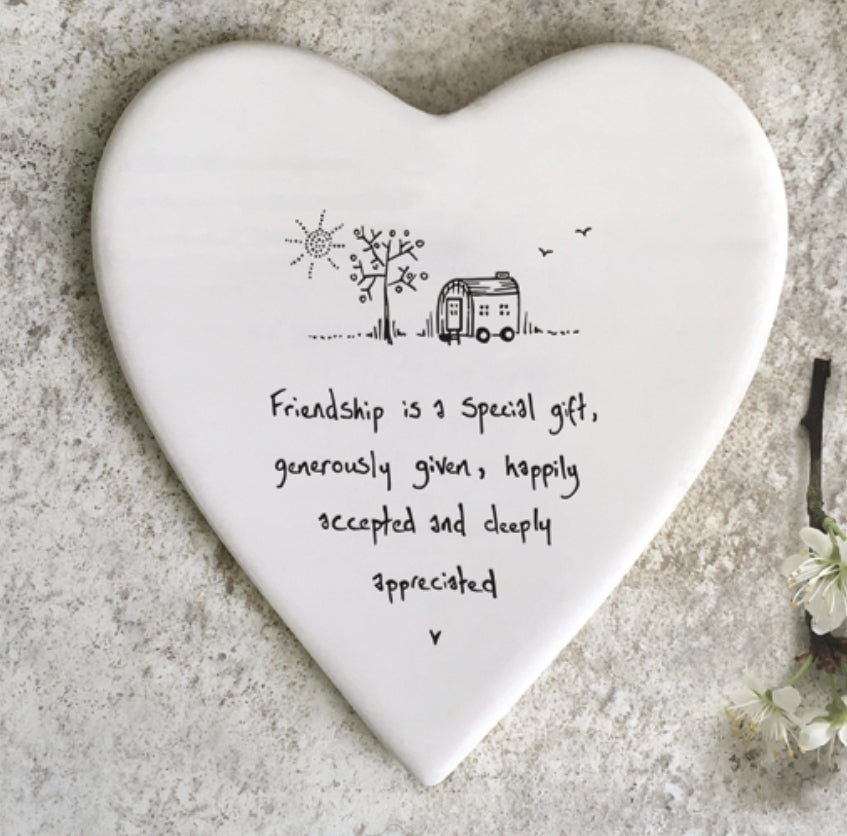 147 Friendship Is A Special Gift Porcelain Heart Coaster