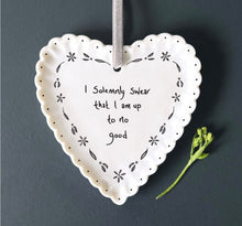Load image into Gallery viewer, 6278 Scallop Hanging Heart - I solemnly swear
