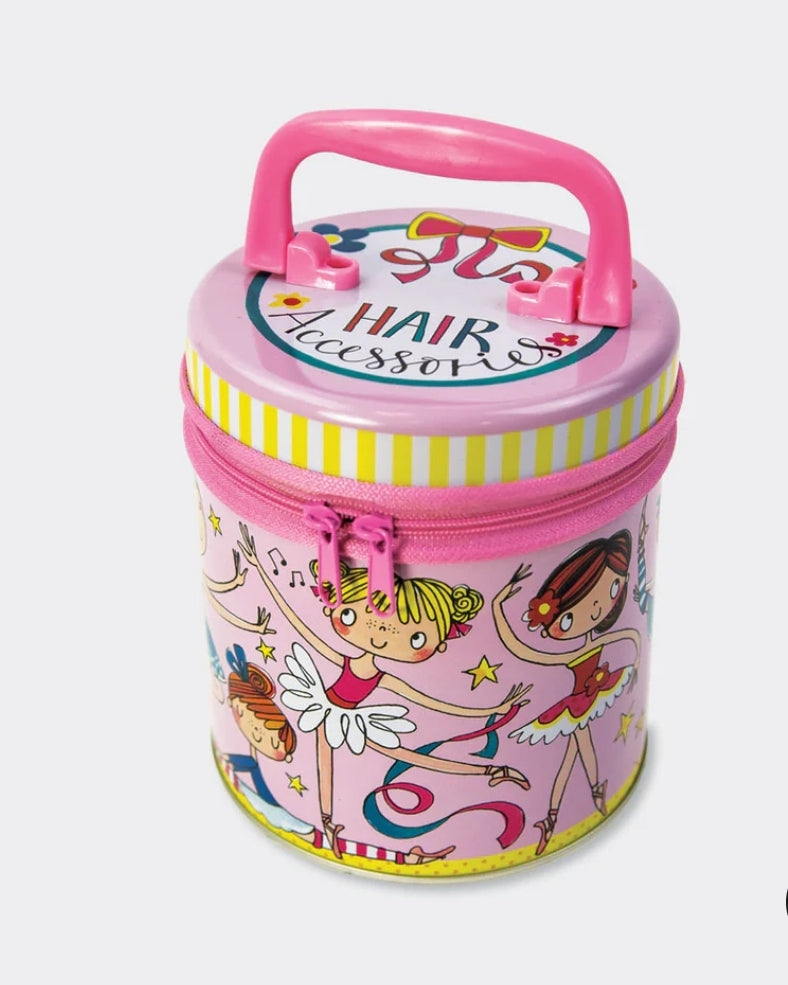 Zipped Storage Tin Hair Accessories/Ballerina