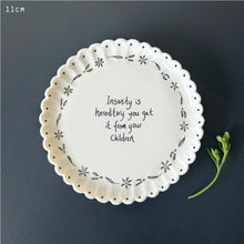 Load image into Gallery viewer, 224 Scallop Porcelain Coaster - Insanity is hereditary
