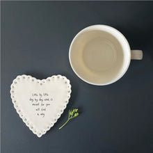 Load image into Gallery viewer, 245 Scallop Heart Porcelain Coaster - Little by little
