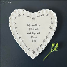 Load image into Gallery viewer, 240 Scallop Heart Porcelain Coaster - Life should be filled
