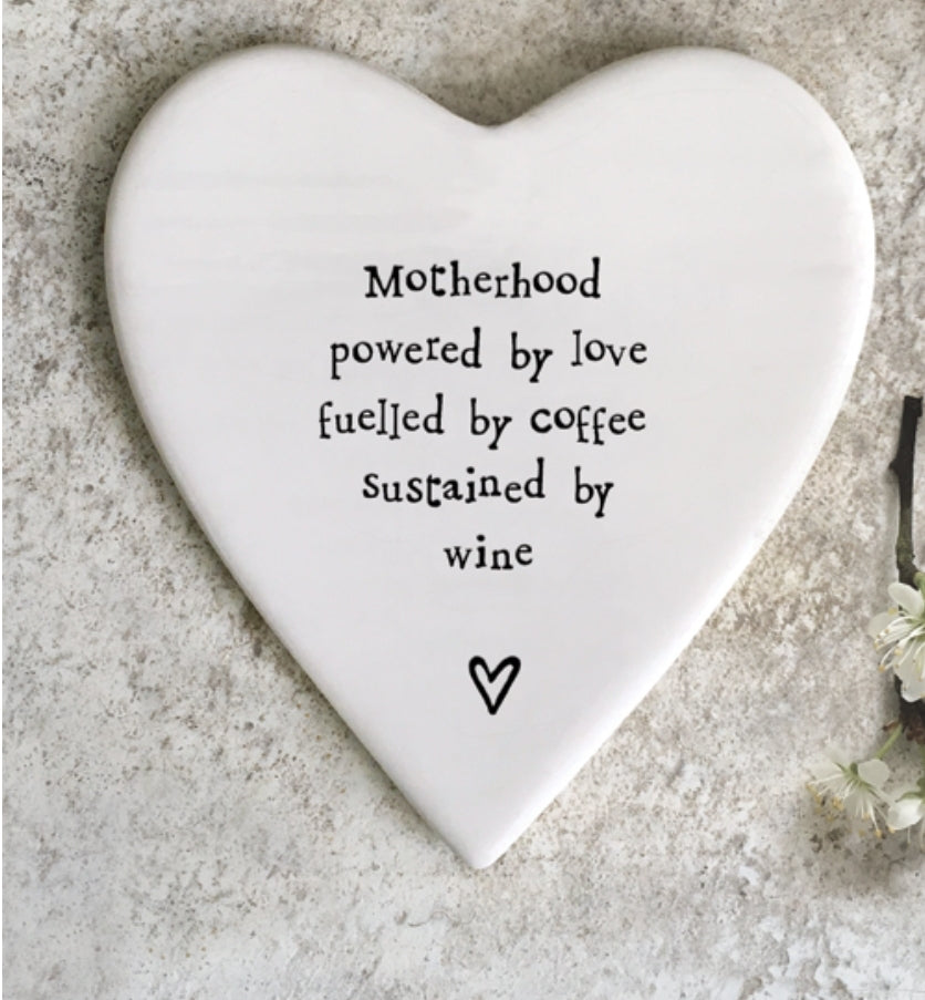 91 Motherhood Porcelain Heart Coaster