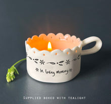 Load image into Gallery viewer, 5720 Handled Scallop Tea Light Holder - In loving memory
