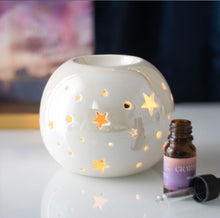 Load image into Gallery viewer, White Iridescent Star Oil Burner and Wax Warmer
