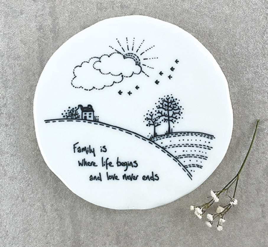 211 Love Never Ends Porcelain Coaster