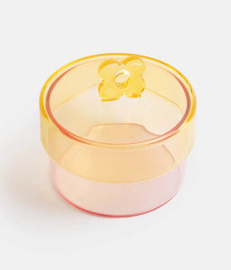 Pink/Yellow Glass Storage Jar