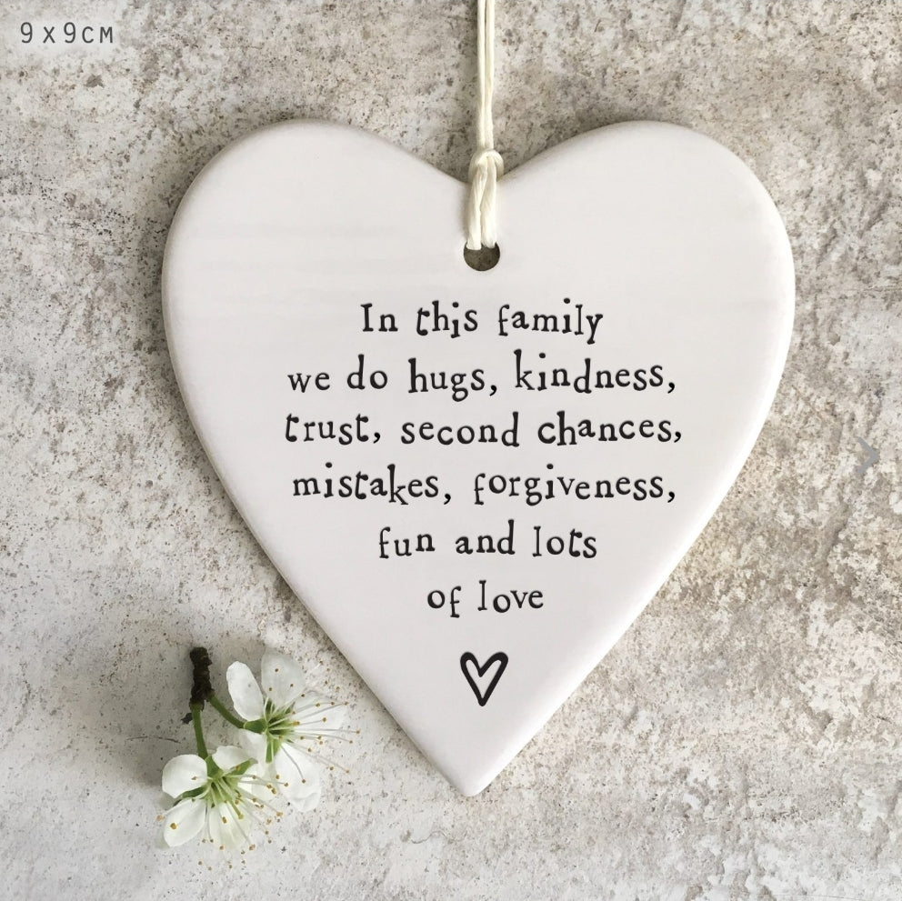 4201 Porcelain Round Heart - In This Family