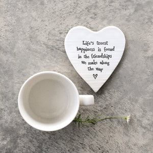 87 Porcelain Coaster - Life's Truest Happiness