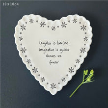 Load image into Gallery viewer, 242 Scallop Heart Porcelain Coaster - Laughter is timeless

