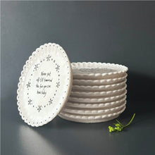 Load image into Gallery viewer, 221 Scallop Porcelain Coaster - Never put off till tomorrow
