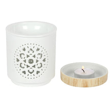 Load image into Gallery viewer, White Mandala Cut Out Oil Burner
