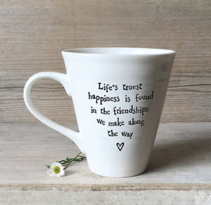 4163 Truest Happiness Porcelain Sentiment Mug