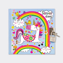 Load image into Gallery viewer, SD15 Lockable Secret Diary - Unicorns

