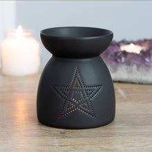 Load image into Gallery viewer, Black Pentagram Cut Out Oil Burner
