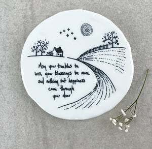 212 Blessings Be More Porcelain Coaster