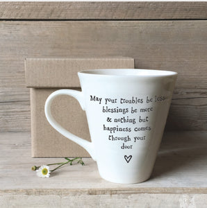 4159 May Your Troubles Porcelain Sentiment Mug