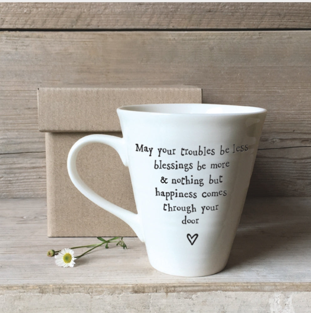 4159 May Your Troubles Porcelain Sentiment Mug