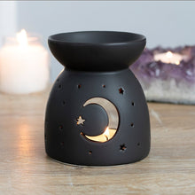 Load image into Gallery viewer, Black Mystical Moon Cut Out Oil Burner
